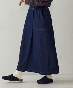 COMME CA ISM / コムサイズム デニムスカート | ラップ風 デニムスカート