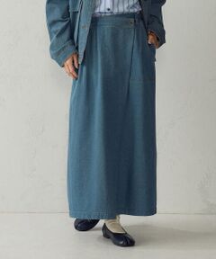 COMME CA ISM / コムサイズム デニムスカート | ラップ風 デニムスカート