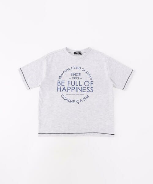 COMME CA ISM / コムサイズム Tシャツ | メッセージロゴ 半袖Tシャツ(オートミール)