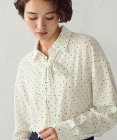 COMME CA ISM / コムサイズム シャツ・ブラウス | ドット柄 ボウタイ付き オーバーサイズシャツ