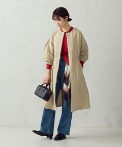 COMME CA ISM / コムサイズム ダッフルコート | ノーカラー ニュアンス オーバーサイズコート