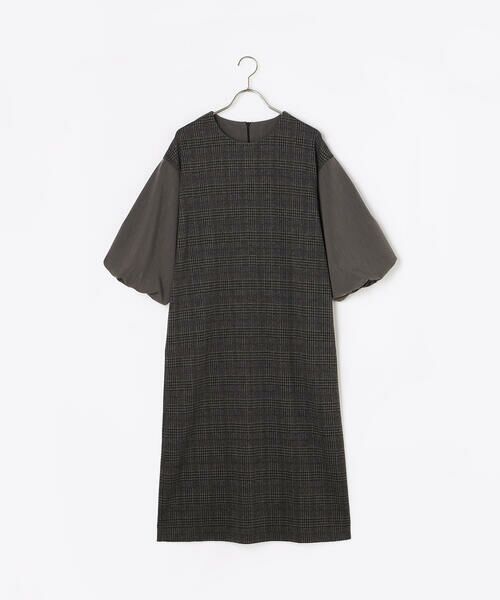 COMME CA ISM / コムサイズム ロング・マキシ丈ワンピース | グレンチェック バルーンスリーブ ワンピース | 詳細7