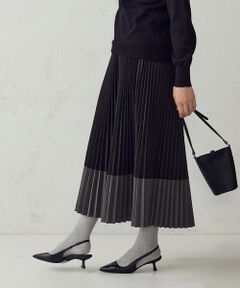 COMME CA ISM / コムサイズム ロング・マキシ丈スカート | バイカラープリーツスカート/セットアップ対応