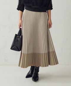 COMME CA ISM / コムサイズム ロング・マキシ丈スカート | バイカラープリーツスカート/セットアップ対応