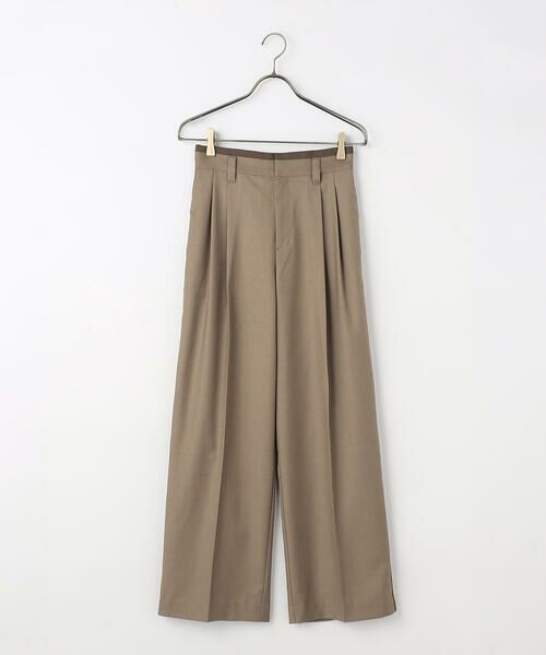 COMME CA ISM / コムサイズム その他パンツ | ウールライクツイル クラシック ワイドパンツ/セットアップ対応（ベージュ）