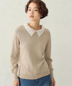 COMME CA ISM / コムサイズム ニット・セーター | 【マシンウォッシャブル】レース襟 2WAYニット