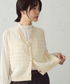 COMME CA ISM / コムサイズム ベスト | ツイードニットボタンベスト