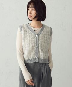 COMME CA ISM / コムサイズム ベスト | ツイードニットボタンベスト