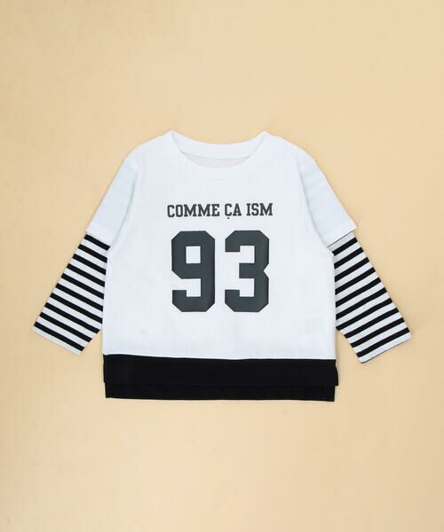 COMME CA ISM / コムサイズム ベビー・キッズグッズ | ナンバープリント フェイクレイヤードTシャツ(ベビーサイズ)（オフホワイト）