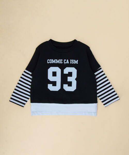 COMME CA ISM / コムサイズム ベビー・キッズグッズ | ナンバープリント フェイクレイヤードTシャツ(ベビーサイズ)（ブラック）