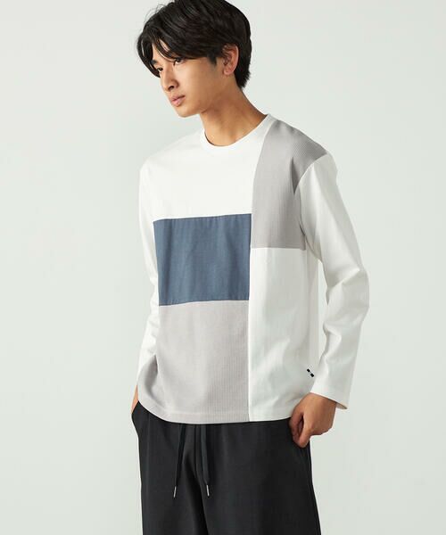 COMME CA ISM / コムサイズム Tシャツ | USAコットン デザインTシャツ（ホワイト）