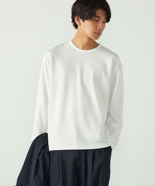 COMME CA ISM / コムサイズム Tシャツ | パッチワーク風 チェックジャガードTシャツ | 詳細4