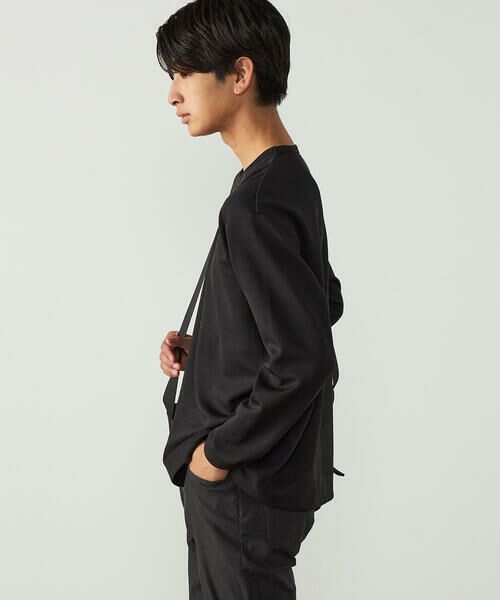 COMME CA ISM / コムサイズム Tシャツ | パッチワーク風 チェックジャガードTシャツ | 詳細12