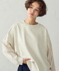 COMME CA ISM / コムサイズム カットソー | 裏毛ストライププルオーバー