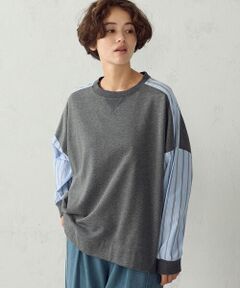 COMME CA ISM / コムサイズム カットソー | 裏毛ストライププルオーバー