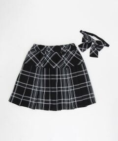 COMME CA ISM / コムサイズム ロング・マキシ丈スカート | リボンタイ付き チェックプリーツスカート(110-130cm)