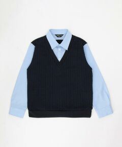 COMME CA ISM / コムサイズム シャツ・ブラウス | ケーブルフェイクレイヤードシャツ(140cm-160cm)