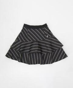 COMME CA ISM / コムサイズム ロング・マキシ丈スカート | ストライプ 2段フリルスカート