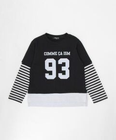 COMME CA ISM / コムサイズム Tシャツ | ナンバープリント フェイクレイヤードTシャツ