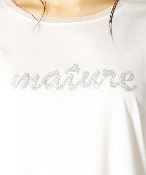 Comme ca Mature / コムサマチュア Tシャツ | スパンコール　ロゴＴシャツ | 詳細1