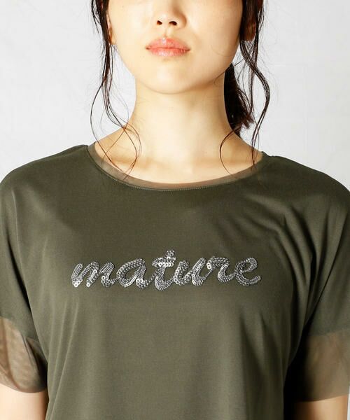 Comme ca Mature / コムサマチュア Tシャツ | スパンコール　ロゴＴシャツ | 詳細7