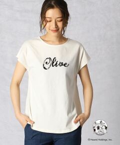 OLIVE OYL(R) ロゴ&ビジュー刺繍 Tシャツ