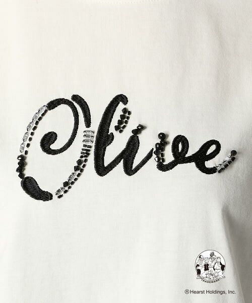 Comme ca Mature / コムサマチュア Tシャツ | OLIVE OYL(R) ロゴ&ビジュー刺繍 Tシャツ | 詳細8