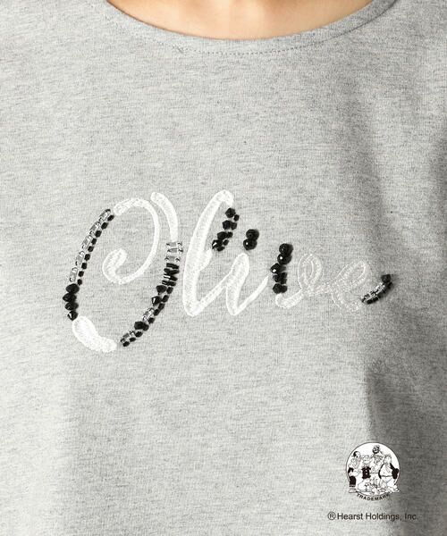 Comme ca Mature / コムサマチュア Tシャツ | OLIVE OYL(R) ロゴ&ビジュー刺繍 Tシャツ | 詳細9