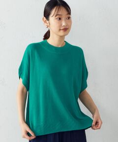 ＜ウォッシャブル＞チューリップ袖　ニットＴシャツ