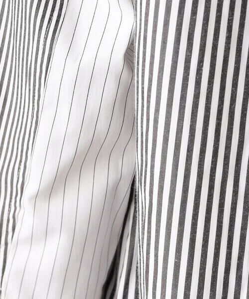 Comme ca Mature / コムサマチュア シャツ・ブラウス | 3パターンのストライプを組み合わせたロングシャツ | 詳細6