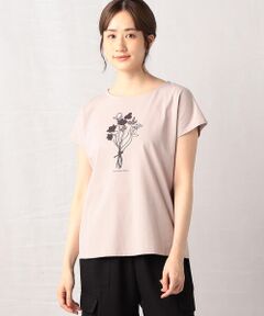 花束プリントTシャツ