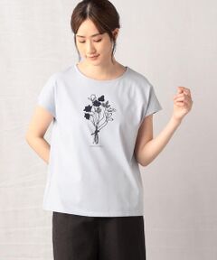 花束プリントTシャツ