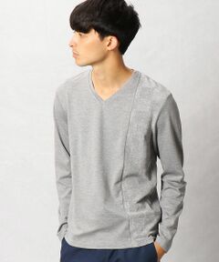 COMME CA MEN / コムサ・メン Tシャツ | 市松パイルコンビネーションＴシャツ