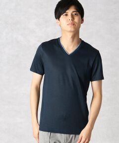 ラミーコットン天竺　VネックTシャツ