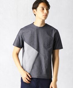 【ALBINI CORCORAN & VERTICAL】　デニムジャージー切り替えTシャツ