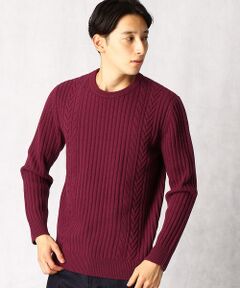 COMME CA MEN / コムサ・メン ニット・セーター | カラーケーブル　クルーネックニット