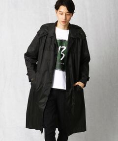 COMME CA MEN / コムサ・メン ステンカラーコート | リップストップナイロン　フーデッドコート