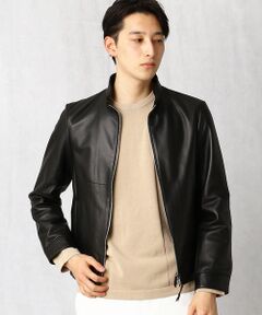 COMME CA MEN / コムサ・メン レザーブルゾン・ジャケット | ボンディングラムレザー　シングルライダース