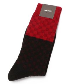 COMME CA MEN / コムサ・メン ソックス | バイカラー市松ジャカードソックス