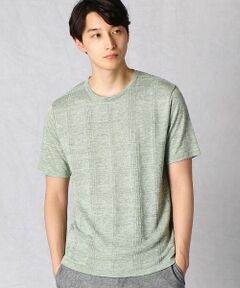 リンクスチェック　リネンニットコンビTシャツ