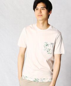 ボタニカルプリント　クルーネックTシャツ