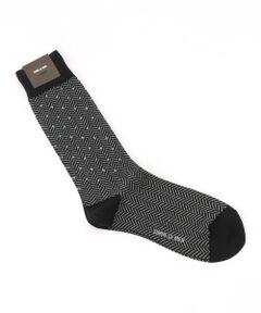 COMME CA MEN / コムサ・メン ソックス | へリンボーン×ドット　クルーソックス