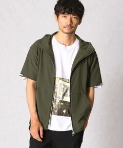 COMME CA MEN / コムサ・メン パーカー | トリコット　半袖ジップアップパーカー