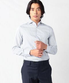 ドビークロスブロックストライプ レギュラーカラードレスシャツ【Easy