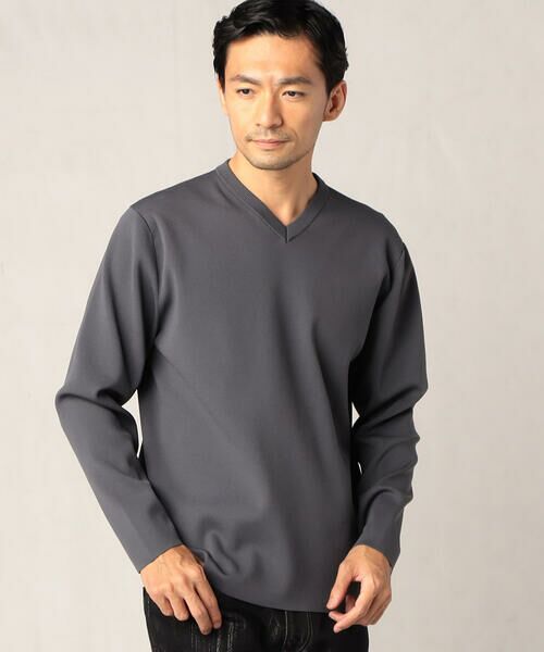 COMME CA MEN / コムサ・メン ニット・セーター | 総針編み　Vネックセーター | 詳細1