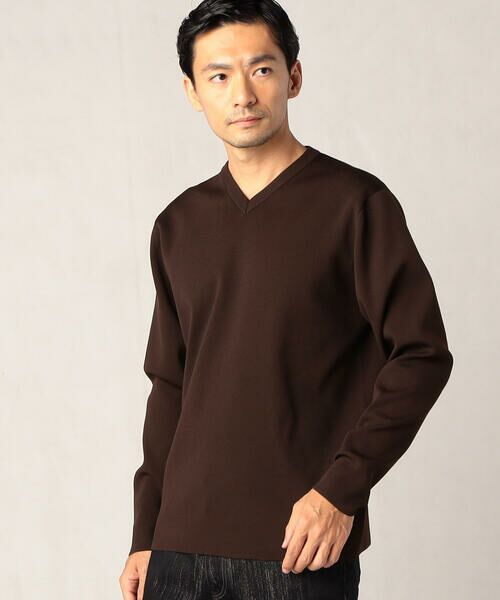 COMME CA MEN / コムサ・メン ニット・セーター | 総針編み　Vネックセーター | 詳細8