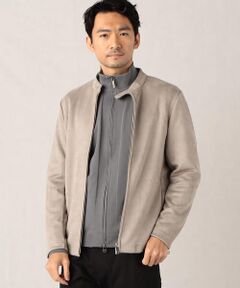 COMME CA MEN / コムサ・メン レザーブルゾン・ジャケット | フェイクスエードジャージー　スタンドカラーライダース