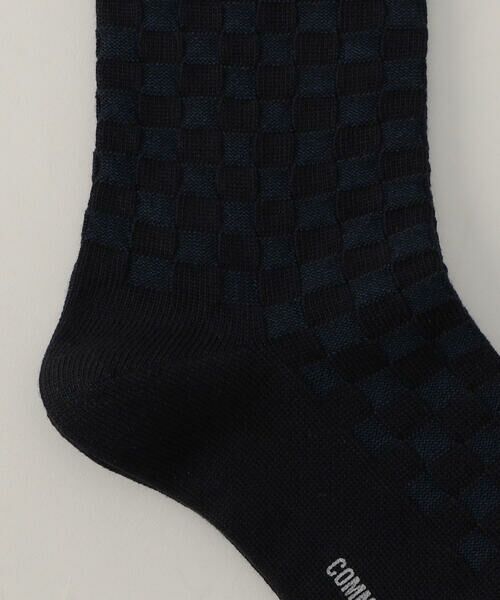COMME CA MEN / コムサ・メン ソックス | 【市松柄】ジャカード クルーソックス | 詳細4