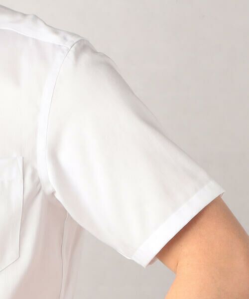 COMME CA MEN / コムサ・メン シャツ・ブラウス | ヘリンボーンツイル　半袖ショートポイントカラー　ドレスシャツ | 詳細8