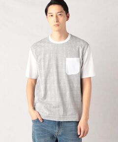 (Triporous) グレンチェック ポケットTシャツ